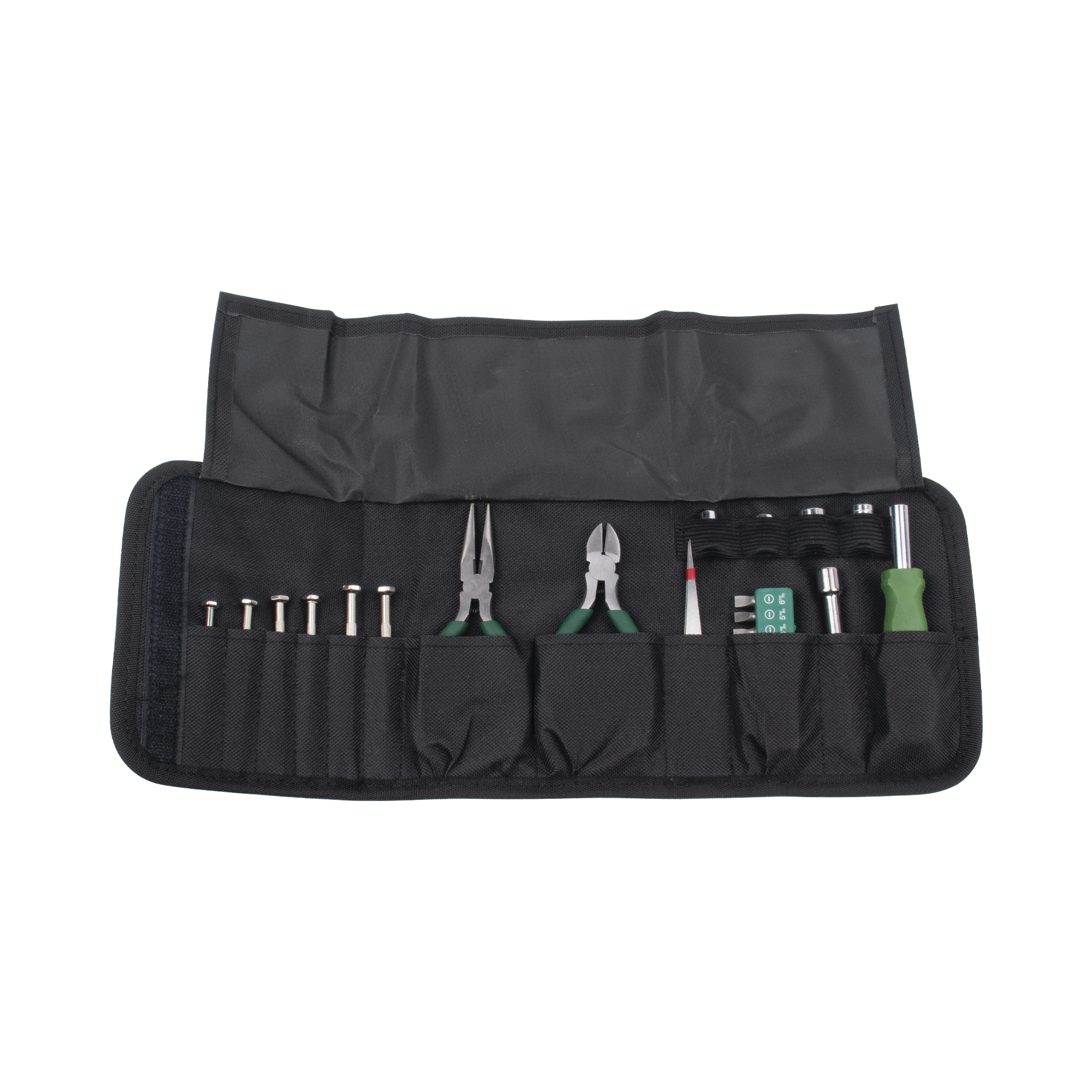 EPZH04|Juego de Herramientas en Estuche Port?ítil con 25 Pzas.  (Desarmadores Finos + Pinzas + Puntas + Maneral).